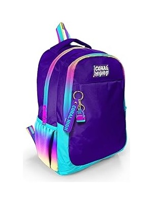 SHC4200 Coral High Rainbow Fermuarlı Mor Ilkokul Ortaokul Günlük Sırt Çantası - Kız Çocuk