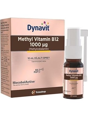 SHC4200 Dynavit B12 1000MCG 10ML Dilaltı Sprey- Aile Boyu B12 Vitamini - Hafıza - Methylcobalamin
