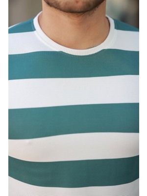 Bi Baksana Erkek Çift Renk Pamuklu Örme Kumaş Kısa Kollu T-Shirt