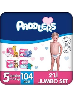 SHC4200 Paddlers Bebek Bezi 5 Numara Junior (11-18 Kg) 104 Adet – 2’li Set