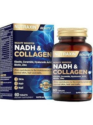 SHC4200 Nutraxin Nadh &amp; Collagen | Tip I-Iii Kolajen + Nadh + Hyaluronik Asit | Cilt, Saç, Tırnak