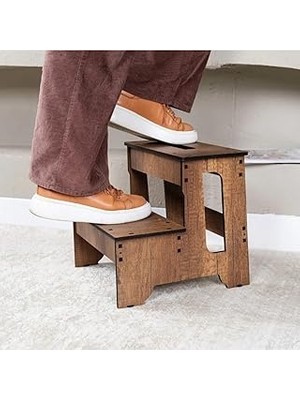 SHC4200 Vigowood Iki Basamaklı Tabure Ahşap Merdiven