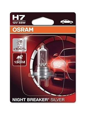 SHC4200 H7 Night Breaker Silver Far Ampulü, 12V 55W,%100 Daha Fazla Işık, 130M Mesafe