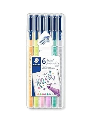 SHC4200 Staedtler 323 SB6CS01 Triplus Color Üçgen Keçeli Kalem Pastel Renk 6'lı Set