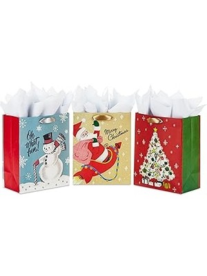 SHC4200 Hallmark Kağıt Mendil ile Noel Hediye Çantası Paketi