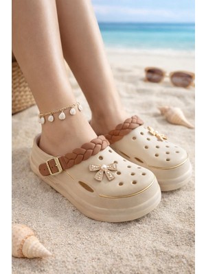 Altın Pabuç Kadın Yazlık Rahat Terlik - Günlük Plaj, Doktor, Hemşire ve Bahçe Terliği