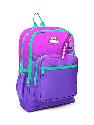 SHC4200 Coral High Dört Bölmeli Pembe Mor Renk Geçişli Ilkokul Sırt Çantası - Kız Çocuk