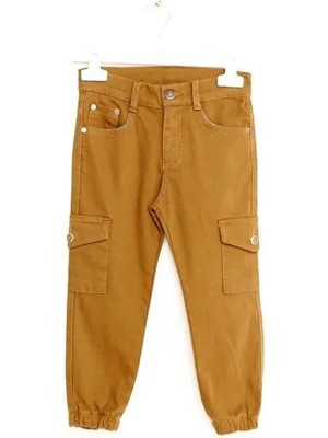 Nanica Camel Erkek Çocuk Gabardin Kargo Pantolon 6-16 Yaş