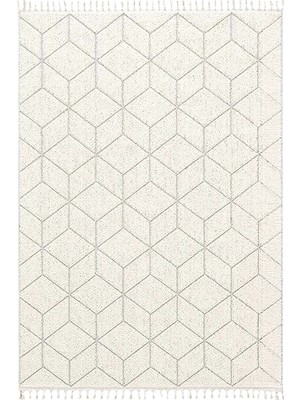 Has 1950 Mistral 191407 Beyaz - Üç Boyutlu Geometrik Tasarımlı Oturma Odası Halısı