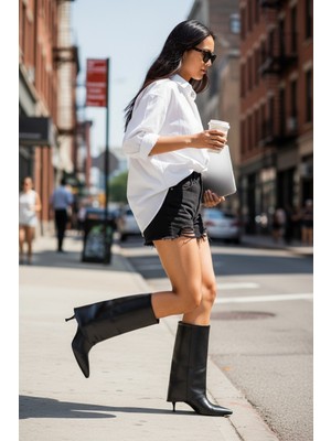 Bambi Siyah  Kadın Bot & Bootie K02209021509