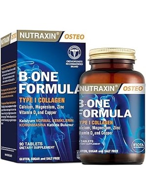 SHC4200 Nutraxin Bone Formula Calcium Magnesium + Collagen – 90 Tablet: Tip I Kolajen, Kalsiyum, D Vitamini