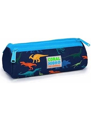SHC4200 Coral High Lacivert Dinozor Kalem Çanta, Üç Bölmeli 22329