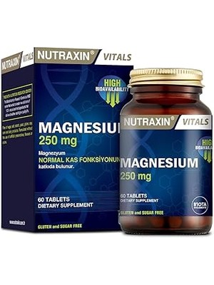 SHC4200 Nutraxin Vitals Magnesium 250 60 Tablet Edici Gıda