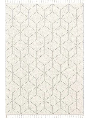 Has 1950 Mistral 191407 Beyaz - Üç Boyutlu Geometrik Tasarımlı Oturma Odası Halısı