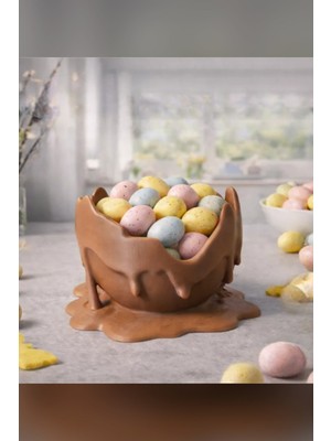 Genç 3D Eriyen Çikolata Tasarımlı Dekoratif Kase - Gerçekçi Görünümlü Estetik Saklama Kabı ve Organizer