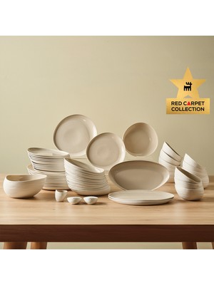 Karaca Earth Collection 55 Parça 12 Kişilik Krem Renkli Porselen Yemek Takımı