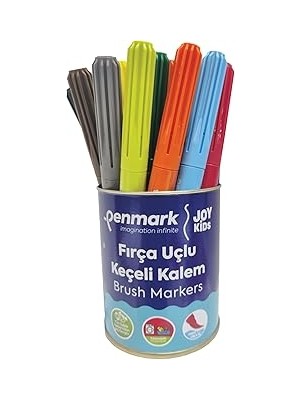 SHC4200 Penmark Süper Yıkanabilir Brush Uçlu Keçeli Kalem 18'li Metal Kutu