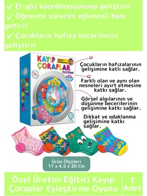 Feyza Design Eğlenceli Çocuk Kayıp Çoraplar Eşleştirme Oyunu