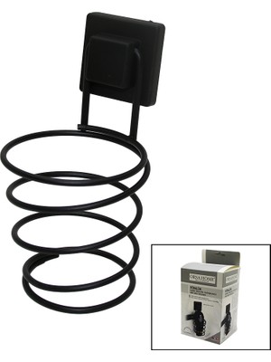 Si̇yah - Metal Fönlük Fön Maki̇ne Askisi Kare Macun YAPIŞKANLI10X11X15CM (5446)