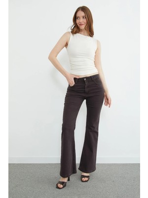 FullaModa Yüksek Bel Flare Jean