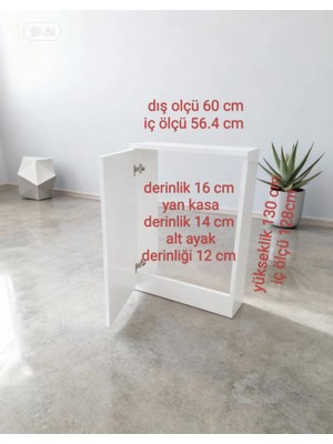 Boru Gizleme Dolabı 60*130 Beyaz