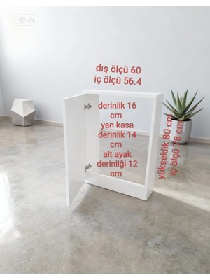 Boru Gizleme Dolabı 60*80 Beyaz