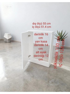 Boru Gizleme Dolabı 55*130 Beyaz