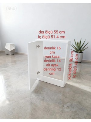 Boru Gizleme Dolabı 55*90 Beyaz