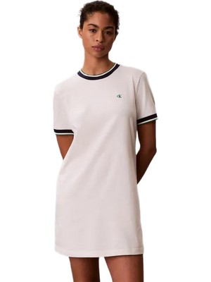 Calvin Klein LV047F248G Ss Ctn Monogram Stripe Kadın Elbise
