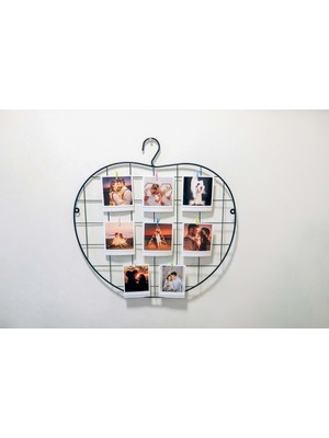 Full Reyon Elma Tema Metal Fotoğraf Askısı 53 cm x 45 cm Duvar Askılığı Siyah Renk