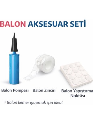 Bkmc Balon Aksesuar Seti 3’lü – Balon Pompası + Balon Zinciri + Balon Yapıştırma Noktası