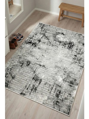 Has 1950 Nadide 196213 Gri - Fırça Izi Efektli Gri Salon Halısı