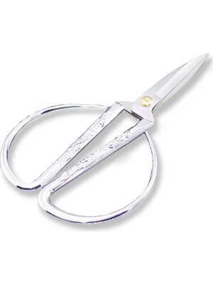 Mutlu Adım Gümüş Renkli Nişan Makası 8x15cm Kaliteli Metal Malzeme ile Şık Tasarım