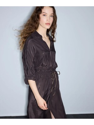 İpekyol Grogren Kuşaklı Yırtmaçlı Elbise IS1260002373074