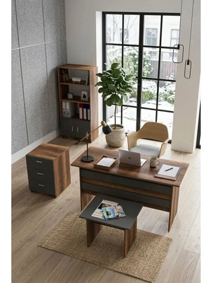 Robin Home Verona Abcd Ofis Büro Çalışma Masası Takımı Barok-Gri