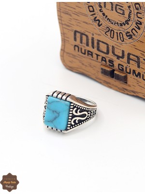 Midyat Nurtaş Gümüş Firuze Taşlı Başak Model 925 Ayar Gümüş Çocuk Yüzüğü 201025312