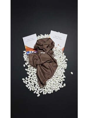 Kulplu Kadınlar Kahverengi Desenli Ipek Şal