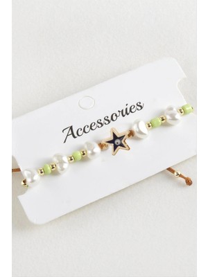 MidasTech Deniz Yıldızı Boncuk Inci Makrome Ip Bileklik Nemere