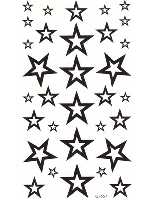 BP Tattoo Bp Geçici Yıldız Dövmesi 10 x 18 cm Temalı Kolay Uygulama Özelliği ile Eğlenceli Aksesuar