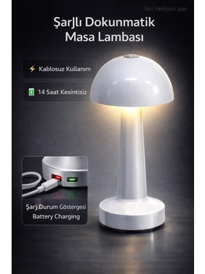 Zen Light Mantar Metal Masa Lambası