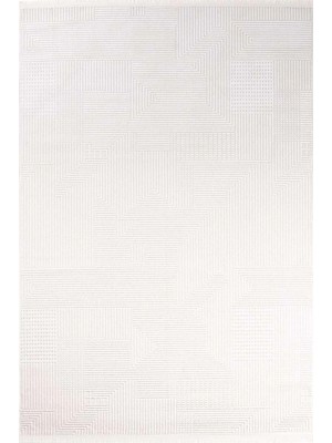 Has 1950 Mirage 199413 Beyaz - Modern Tarzda Zarif Beyaz Salon Halısı