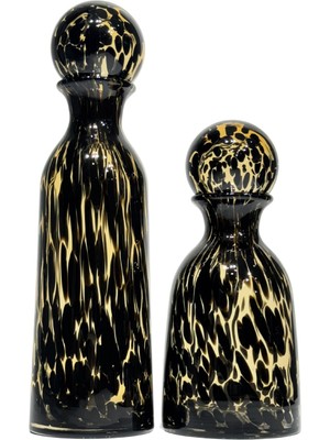 Lara Decor Leopar Desen Kapaklı Şişe Seti