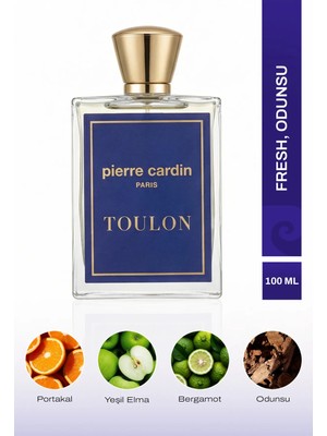 Pierre Cardin Toulon EDT Erkek Parfüm 100 ml|Odunsu, Fresh|Yeşil Elma, Portakal, Bergamot, Sardunya, Amber