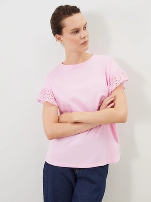 Lc Waikiki Yeni Sezon Bisiklet Yaka Dantel Detaylı Bluz