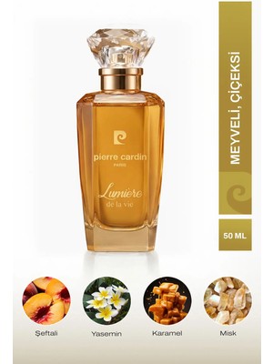 Pierre Cardin Lumiere EDP Kadın Parfüm 50 ml|Çiçeksi|Şeftali, Yasemin, Greyfurt, Portakal Çiçeği, Karamel, Misk