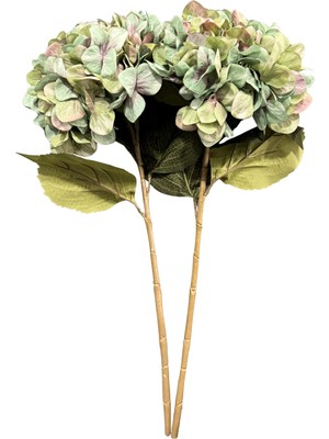 Lara Decor Yeşil Soft 2'li Ortanca Çiçek