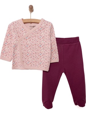 Hellobaby Çiçek Baskılı Yenidoğan Zıbın-Patikli Alt Kız Bebek