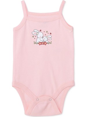 Hellobaby Kız Bebek Body Çıtçıtlı Bisiklet Yaka Ip Askılı