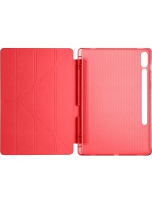 Butik Mey Ithalat®  Samsung Galaxy X510 Tab S9 Fe 11 Kılıf Kalemlikli Mars Tablet Kılıfı - Kırmızı