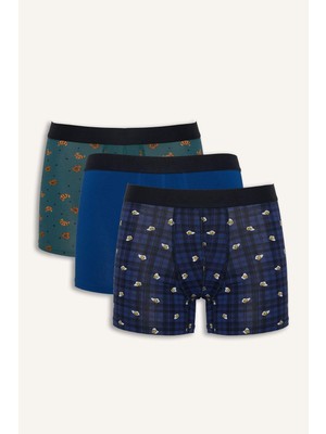 DeFacto Regular Fıt Yiyecek Baskılı 3lü BOXER G9395AX26SP